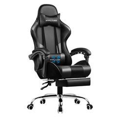 GTPLAYER Gaming Chair with Footrest, Headrest & Massage Lumbar Support