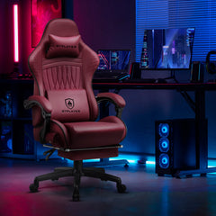GTPLAYER Ergonomic Gaming Chair with Bluetooth Speakers, Footrest & Linkage Armrests