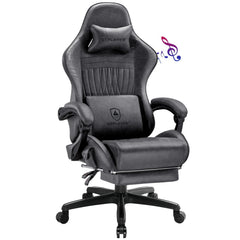GTPLAYER Ergonomic Gaming Chair with Bluetooth Speakers, Footrest & Linkage Armrests