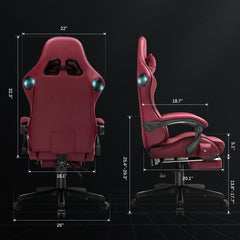 GTPLAYER Ergonomic Gaming Chair with Bluetooth Speakers, Footrest & Linkage Armrests