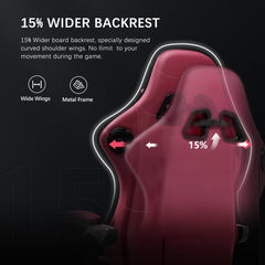GTPLAYER Ergonomic Gaming Chair with Bluetooth Speakers, Footrest & Linkage Armrests
