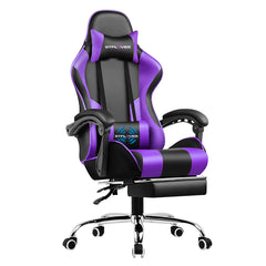 GTPLAYER Gaming Chair with Footrest, Headrest & Massage Lumbar Support