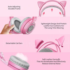 Conelz Cat Ear Gaming Headset — USB 7.1 Surround, LED Breathing Light, Vibration, Mic