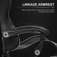 GTPLAYER Gaming Chair with Footrest, Headrest & Massage Lumbar Support