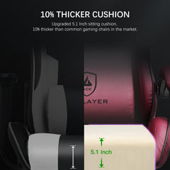 GTPLAYER Ergonomic Gaming Chair with Bluetooth Speakers, Footrest & Linkage Armrests