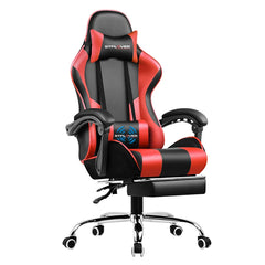 GTPLAYER Gaming Chair with Footrest, Headrest & Massage Lumbar Support