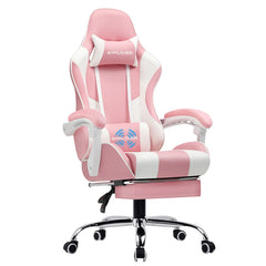 GTPLAYER Gaming Chair with Footrest, Headrest & Massage Lumbar Support