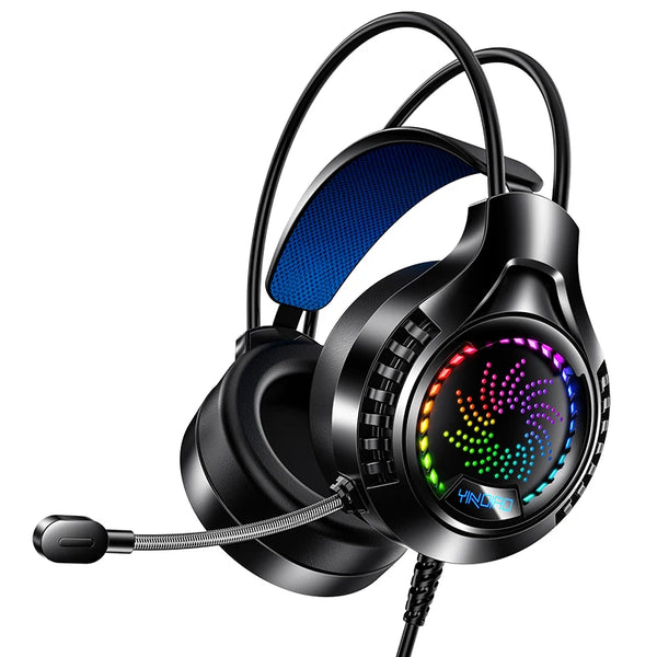 YINDIAO RGB Wired Gaming Headset — 7.1 Surround, 40mm Drivers, Memory Foam, Dual USB