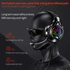 YINDIAO RGB Wired Gaming Headset — 7.1 Surround, 40mm Drivers, Memory Foam, Dual USB
