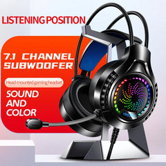 YINDIAO RGB Wired Gaming Headset — 7.1 Surround, 40mm Drivers, Memory Foam, Dual USB