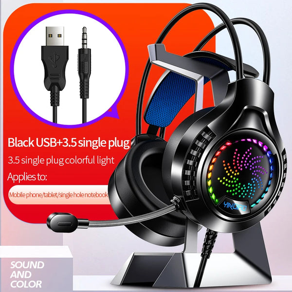 YINDIAO RGB Wired Gaming Headset — 7.1 Surround, 40mm Drivers, Memory Foam, Dual USB
