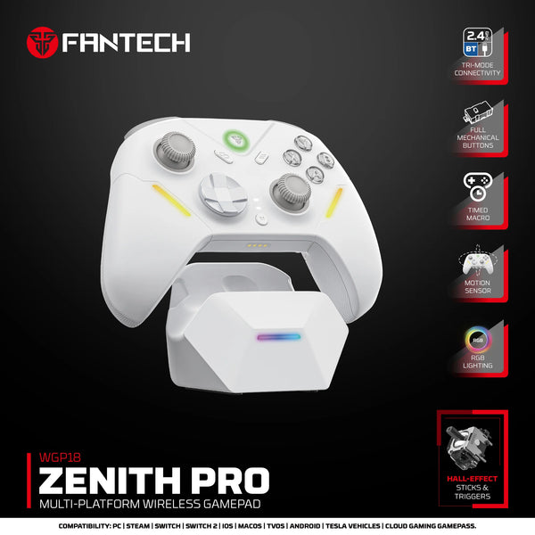 FANTECH WGP18 Wireless Controller — Switchable Mechanical & Hall Effect Triggers, RGB, Multi-Platform