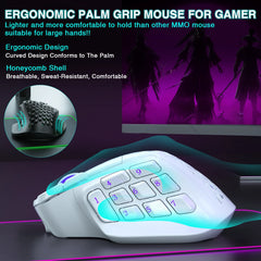 SOLAKAKA SM809 Pro Tri-Mode MMO Gaming Mouse — PAW3311, 16 Buttons, 350H Battery