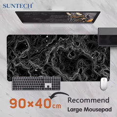 Contour map Black and white Art Abstract Mouse pad Extended large Gaming mats