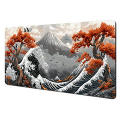 Red and black art landscapes large Mouse Pad anti-slip Durable Desk Mat