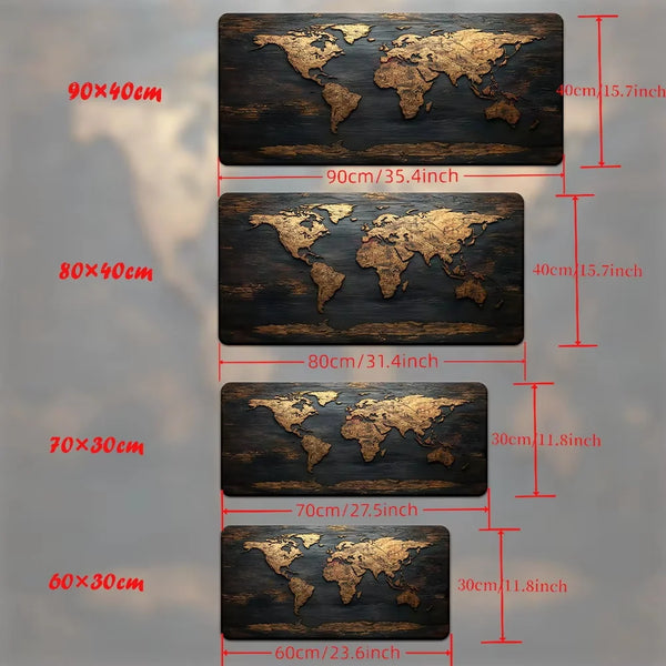 World Map Mouse Pad Large Gaming Mouse pad rubber desk mat Nonslip PC