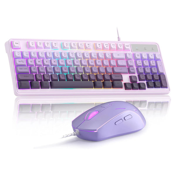 MageGee Creamy RGB Gaming Keyboard & Mouse Combo — 98 Keys, Anti-Ghosting