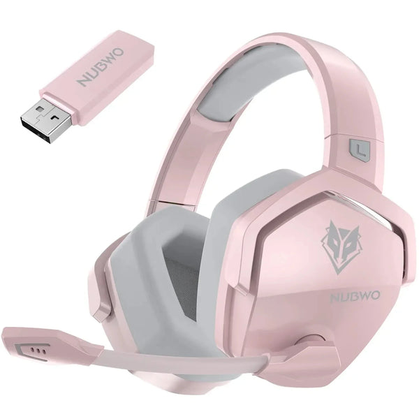 NUBWO 2.4G Dual Wireless Gaming Headset — 100H Battery, 5ms Latency, Bluetooth 5.3, Noise-Cancelling
