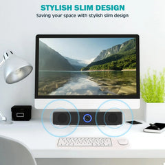 PC Soundbar Wired and Wireless Bluetooth Speaker USB Powered Gaming