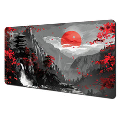 Red and black art landscapes large Mouse Pad anti-slip Durable Desk Mat
