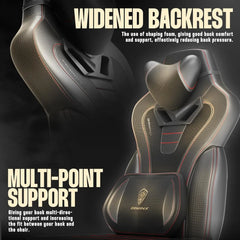 Oversized Gaming Chair with Pocket Spring Cushion, Massage & Storage Pouch