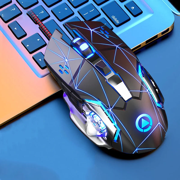 YINDIAO USB Optical Wired Mouse — Anti-Slip, Ambidextrous, Home & Office