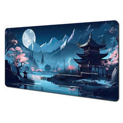 Red and black art landscapes large Mouse Pad anti-slip Durable Desk Mat
