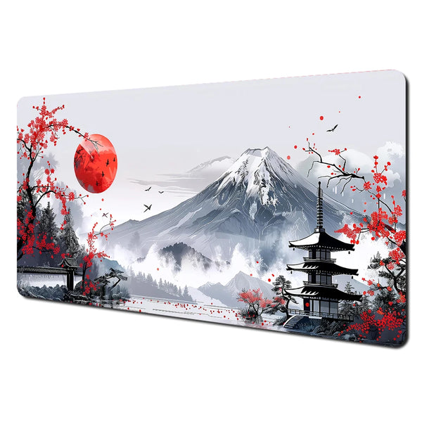 Red and black art landscapes large Mouse Pad anti-slip Durable Desk Mat