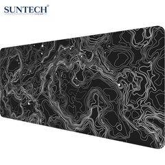 Contour map Black and white Art Abstract Mouse pad Extended large Gaming mats
