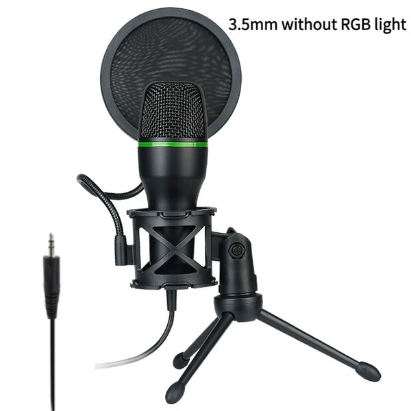 Condenser Wired Microphone for PC Laptop Gaming Podcast Studio