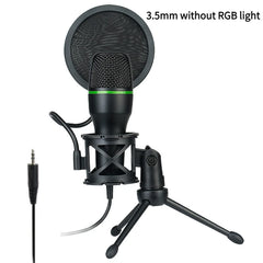 Condenser Wired Microphone for PC Laptop Gaming Podcast Studio
