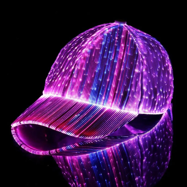 LED Fiber Optic Light-emitting Sunshade Cap Bar Dancing Night Running Hat