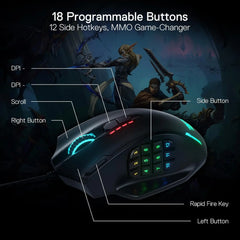 Redragon RGB Backlight LED USB Wired Gaming Mouse Programmable Mouse