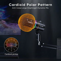 Dynamic Wireless Microphone Gaming Mic Voice Noise Reduction for Streaming