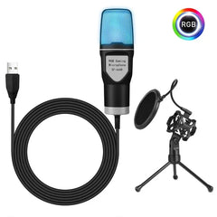 Professional USB Condenser Microphone Kit for Gaming PC & Laptop Wired Mic