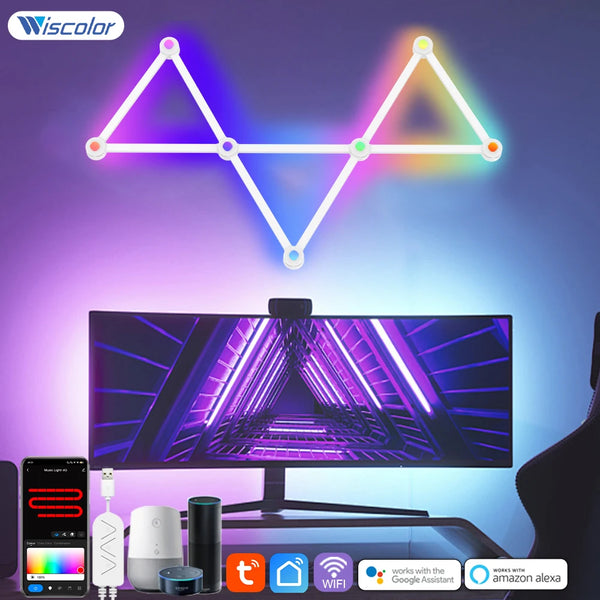 Wiscolor LED RGB Smart Wall Light DIY Atmosphere Night Light Game Room TV