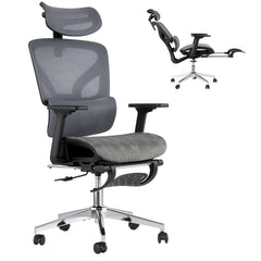 HiMISS Ergonomic High-Back Mesh Chair with 3D Armrests, Footrest & 145° Recline