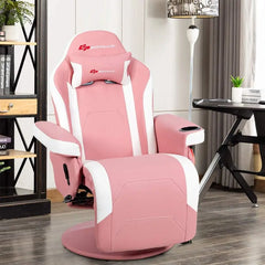 YTYIN Gaming Recliner with 8-Mode Massage, Cup Holder, Side Pouch & 360° Swivel
