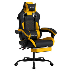 MOYU Ergonomic Gaming Chair with Massage Lumbar, Footrest & Tech Fabric — 300lb Capacity
