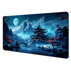 Red and black art landscapes large Mouse Pad anti-slip Durable Desk Mat