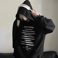 Mens With Hat Hoodies Oversize Harajuku Oversized Waterproof Cotone Cyberpunk