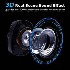Acinaci Wireless Gaming Headset — 2.4GHz + Bluetooth, 50mm Drivers, Memory Foam, Detachable Mic