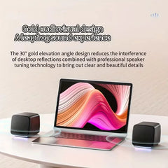 Stereo Sound Mini Speakers With Cool Lights Computer Speakers USB Powered