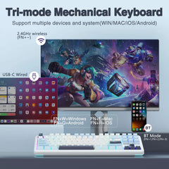 AULA F87 PRO Wireless Gasket Mechanical Keyboard — 80% TKL, Hot-Swap, RGB