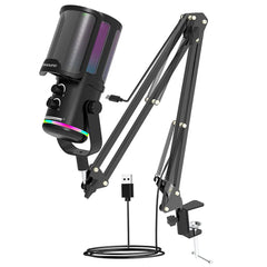Professional Condenser Microphone USB Dynamic Microphone With Mute Button