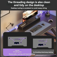 Simple Gaming & Student Computer Desk — Multiple Configurations, Black & White
