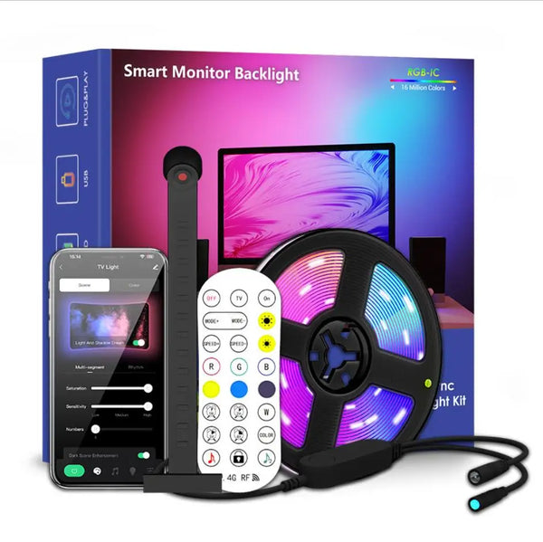 RGBIC LED TV Backlight Strip with Camera App Control Music Sync Smart Lights