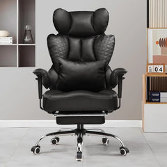 Heavy Duty Gaming Chair — 400lb Capacity, Spring Lumbar, Footrest & Embossed PU Leather