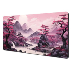 Red and black art landscapes large Mouse Pad anti-slip Durable Desk Mat