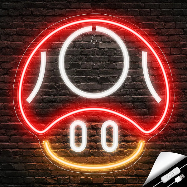 Super Mario Mushroom LED Neon Sign